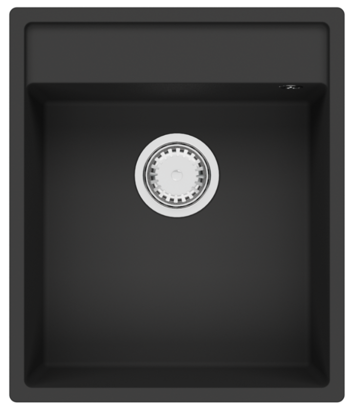 GraniteMy Bremen Γρανιτένιος Νεροχύτης 44x52 εκ. Μαύρο – Επιτραπέζια, Υποκατασκευή και Ενσωματωμένη Εγκατάσταση με Πάγκο για Μπαταρία και Ανοξείδωτο Πώμα 1208969991