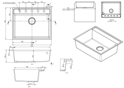 GraniteMy Bremen Γρανιτένιος Νεροχύτης 64x52 cm Μαύρο – Επικαθήμενη, Υποκαθήμενη και Εντοιχισμένη Εγκατάσταση με Επιφάνεια για Μπαταρία και Ανοξείδωτη Βαλβίδα 1208969992