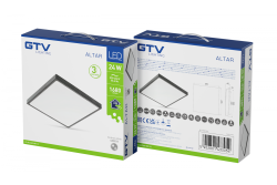 ALTAR LED Οροφής Λάμπα, 295x295mm, 4000K, 24W, 1680lm, AC180-250V, 50/60 Hz, PF>0.5, IP54, μαύρο, 3 χρόνια εγγύηση.