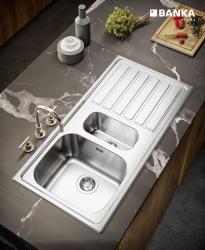 Νεροχύτης Banka Centurio 100-15 RVS 1,5 επιφάνειας 100 x 50εκ. με τμήμα στραγγίσματος 1208970035