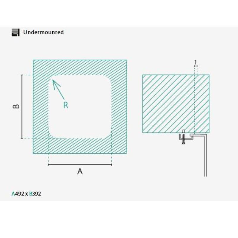 Banka IB5040 Νержаδένι νεροχύτης 50 x 40 cm Υποδομή 1208970037