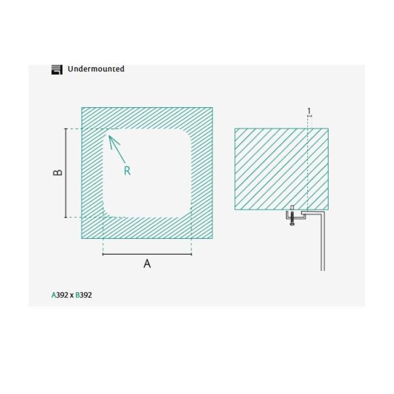 Banka IB4040 Νержаδένιο νεροχύτη από ανοξείδωτο χάλυβα 40 x 40 cm Υποδομή 1208970039