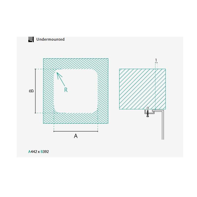 Banka IB4540 Νержаδερίο από ανοξείδωτο χάλυβα 45 x 40 cm Υποδομή 1208970044