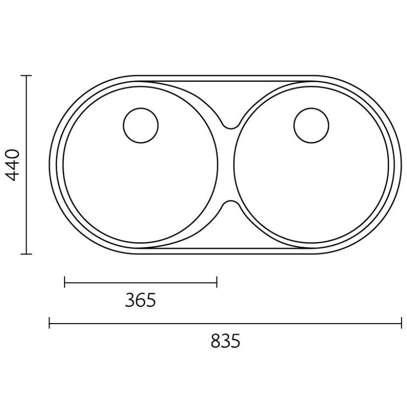 Banka Andalucia ανοξείδωτο διπλό νεροχύτη 835 x 440 cm επιτραπέζιο 1208970050