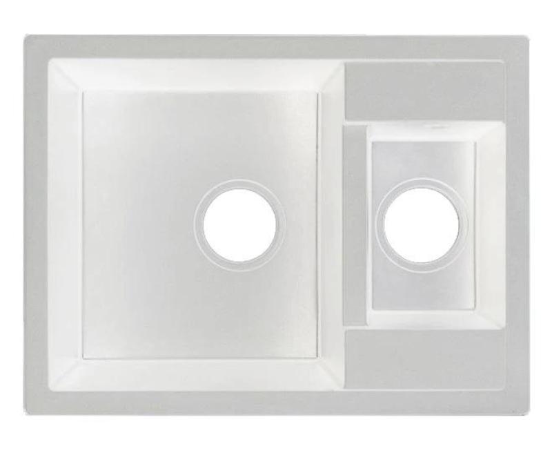 GraniteMy Smart εξαιρετικά ρηχός 1,5 νεροχύτης επιφάνειας από γρανίτη σε λευκό χρώμα 58x44cm με λευκή τάπα και κάλυμμα 1208970052.