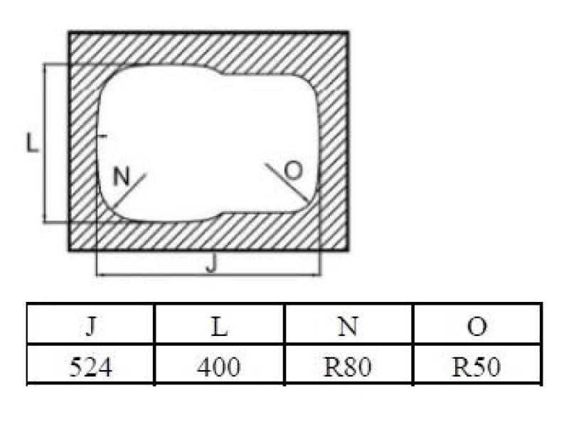 Banka Alaska ανοξείδωτο 1,5 νεροχύτη υποστύλωσης 524 x 400 mm 1208970064