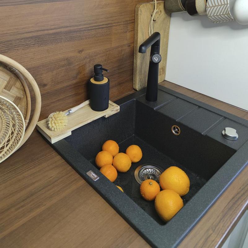Aquadesign Somerset Γρανίτης Εντοιχιζόμενος Νεροχύτης Μπεζ άμμου με μικρό Αποστραγγιστικό τμήμα 570 x 495 mm 1208970083