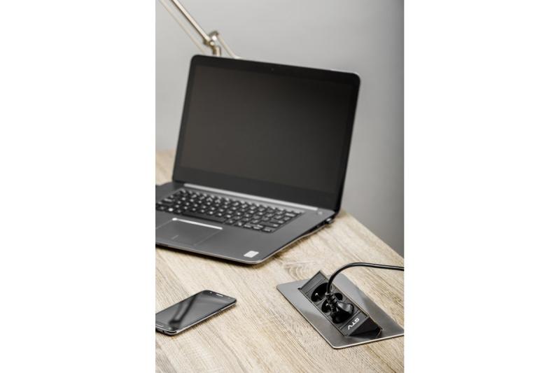 Καλώδιο προέκτασης γραφείου χωρίς κασέτα, τριπλή πρίζα με γείωση, καλώδιο τροφοδοσίας 1,5 m με βύσμα, ανοξείδωτο.