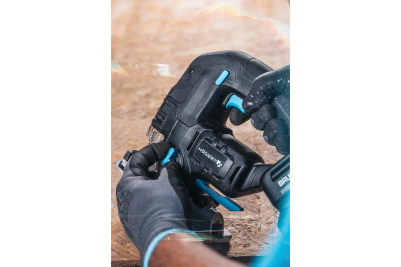 HÖGERT σέγα μπαταρίας, 18V, λαβή κατά των κραδασμών - χωρίς μπαταρία