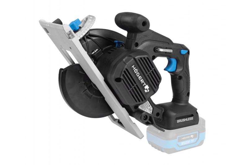 HÖGERT ασύρματο δισκοπρίονο, 18V, χωρίς μπαταρία, υποδοχή για σκούπα σκόνης