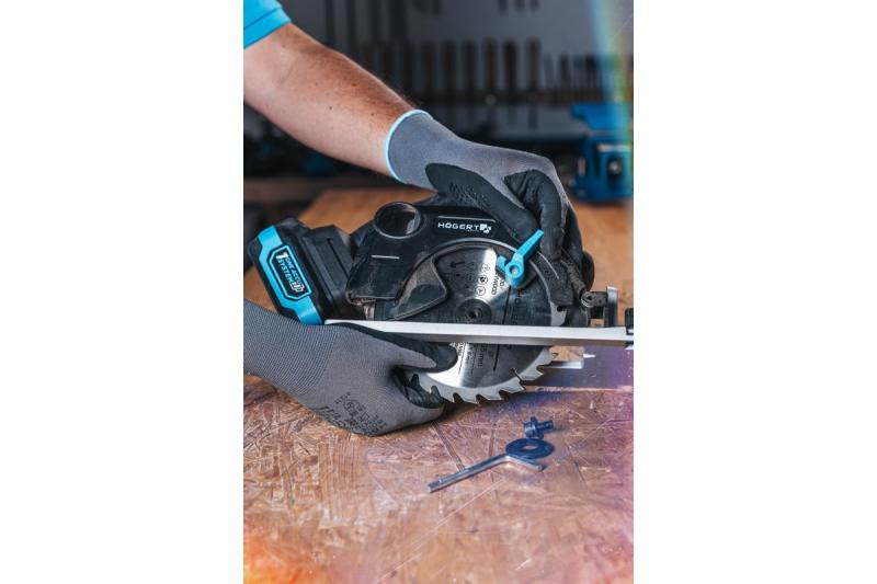 HÖGERT ασύρματο δισκοπρίονο, 18V, χωρίς μπαταρία, υποδοχή για σκούπα σκόνης