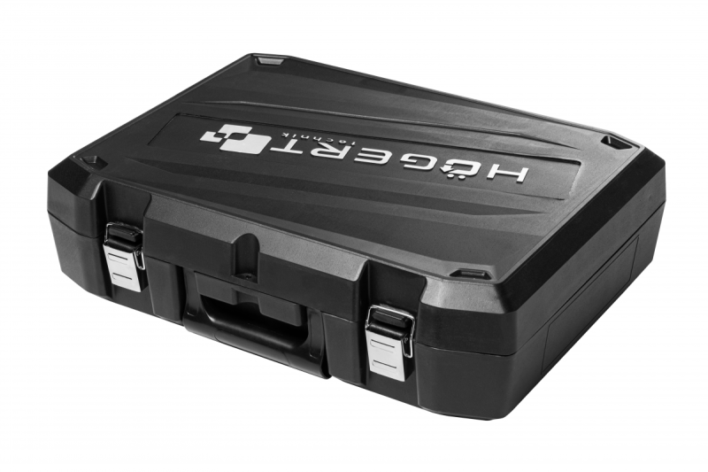 HÖGERT Ασύρματο γωνιακός τροχός με διακόπτη τύπου paddle, 125MM, 18V - Σετ (μπαταρία, φορτιστής, αξεσουάρ)