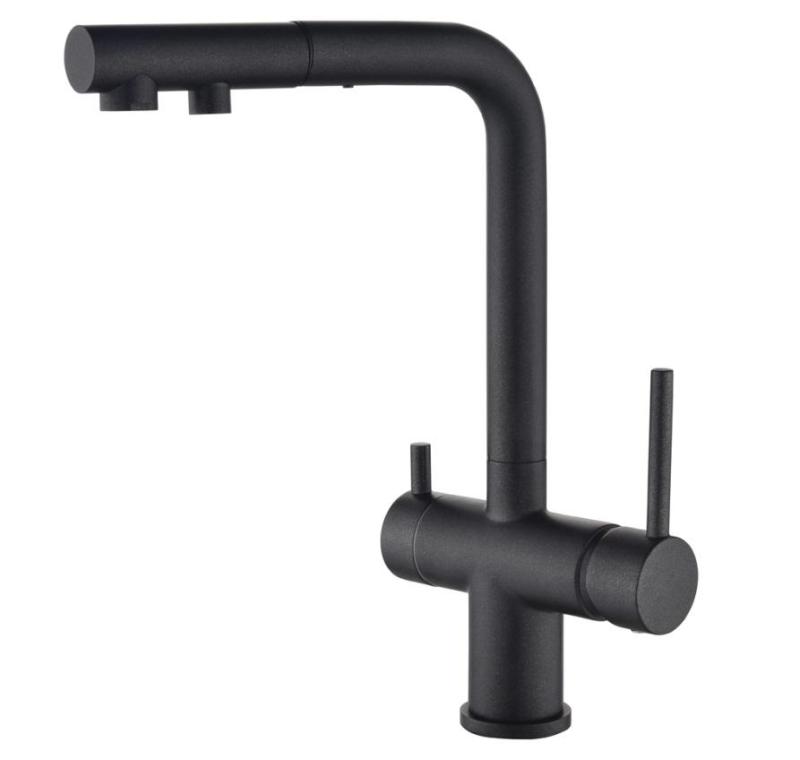 Ausmann Ellington 3-Δρόμοι Κουζίνας Μπαταρία με Αποσπώμενο Στόμιο και Φιλτραρισμένο Νερό – Ανθρακί - 1208970495