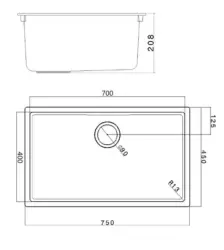 Αμμουδιά Λευκή Μεγάλος Νιπτήρας 70x40 cm Υποκατασκευή, Επικάλυψη και Ενσωματωμένη Κατασκευή με Πώμα Gun Metal 1208970524