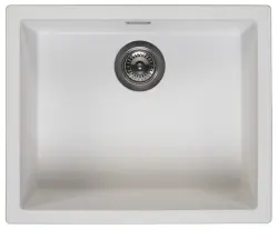 Λευκός Νιπτήρας 50x40 cm Υποδομή, Επιδομή και Επίπεδη Ενσωμάτωση με Πρίζα Gun Metal 1208970529