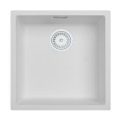 Λευκός Νιπτήρας 40x40 cm Υποκατασκευή, Επικατασκευή και Εντοιχισμός με Λευκό Βύσμα 1208970536