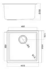 Άμμος Λευκό Κρέμα Νεροχύτης 40x40 εκ. Υποκατασκευή, Επικάλυψη και Ενσωματωμένη κατασκευή με Gun Metal Βαλβίδα 1208970539