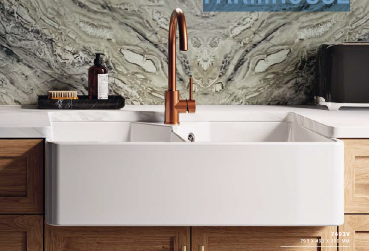 Ausmann Ceramic Mira Κεραμικός Λευκός Διπλός Νεροχύτης - Υποεπένδυση και Ενδιάμεση Κατασκευή 793 x 450 mm με τρύπα για βρύση και ανοξείδωτο πρίζα 1208970550