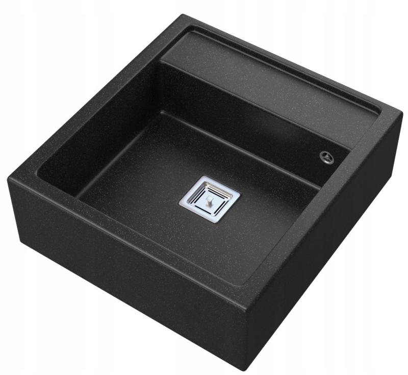 Graniteland Arno Γρανίτης Arduin μαρμάρινη εμφάνιση Νεροχύτης ενδιάμεσης κατασκευής 582x620mm με ανοξείδωτο τετράγωνο Πρίζα 1208970600