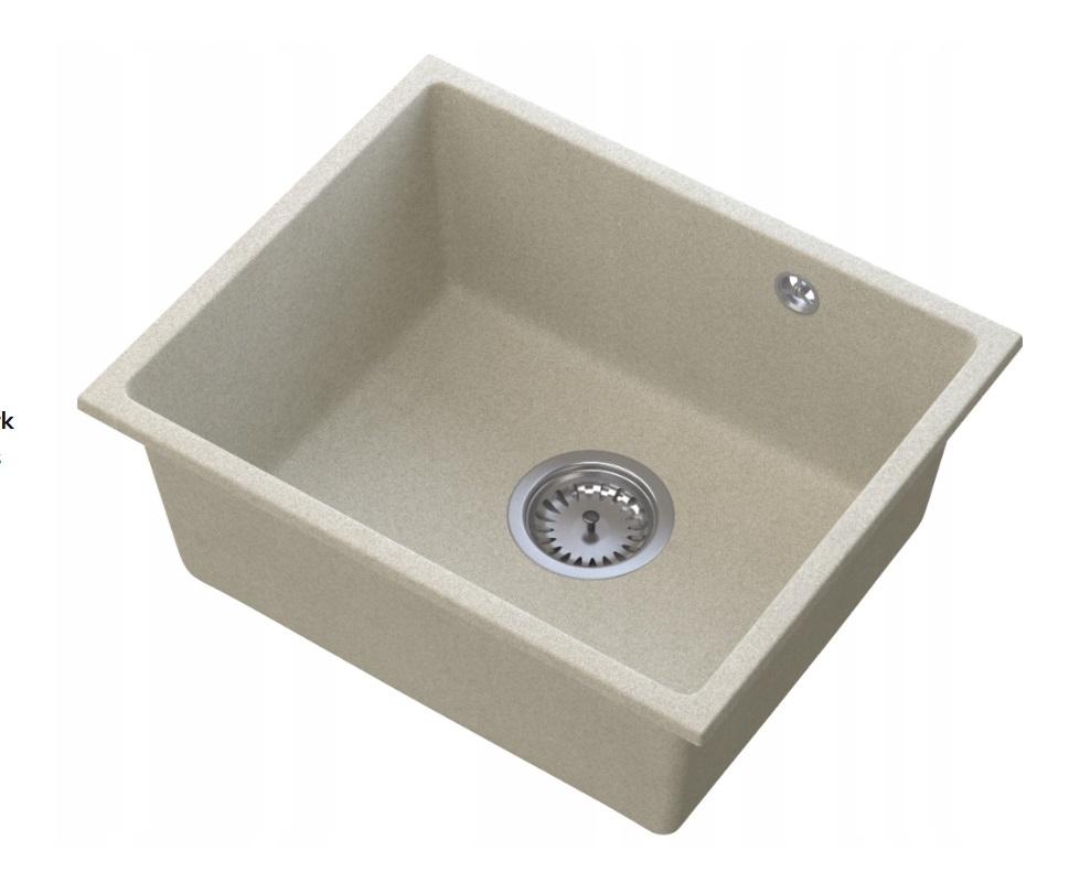 Graniteland Solo Γρανίτης Beige Αμμώδης Νεροχύτης επικαθήμενος 42x34 εκ. με Πρίζα από Ανοξείδωτο Χάλυβα 1208970612