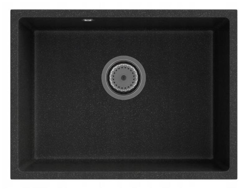 Graniteland Solo Γρανιτένιο λευκό νεροχύτη υποστρώματος 535x400 mm με ανοξείδωτο βύσμα 1208970635