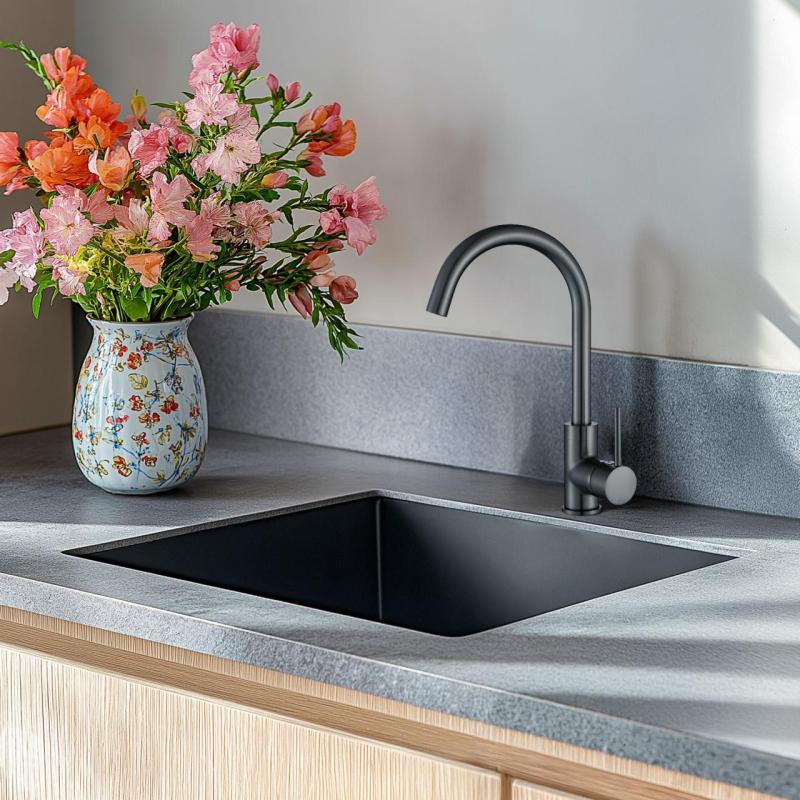 Ausmann Arvia Μπαταρία κουζίνας Gun Metal PVD με περιστρεφόμενο στόμιο 1208970641