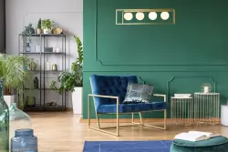 OUTLET Πλαίσιο Προσβεβλημένο Διακόσμηση Κρεμαστό φωτιστικό Avelin με χρυσό ορθογώνιο πλαίσιο πλάτους 80 εκατοστά 2287