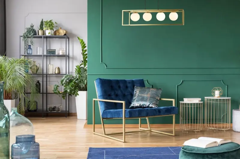 OUTLET Πλαίσιο Προσβεβλημένο Διακόσμηση Κρεμαστό φωτιστικό Avelin με χρυσό ορθογώνιο πλαίσιο πλάτους 80 εκατοστά 2287