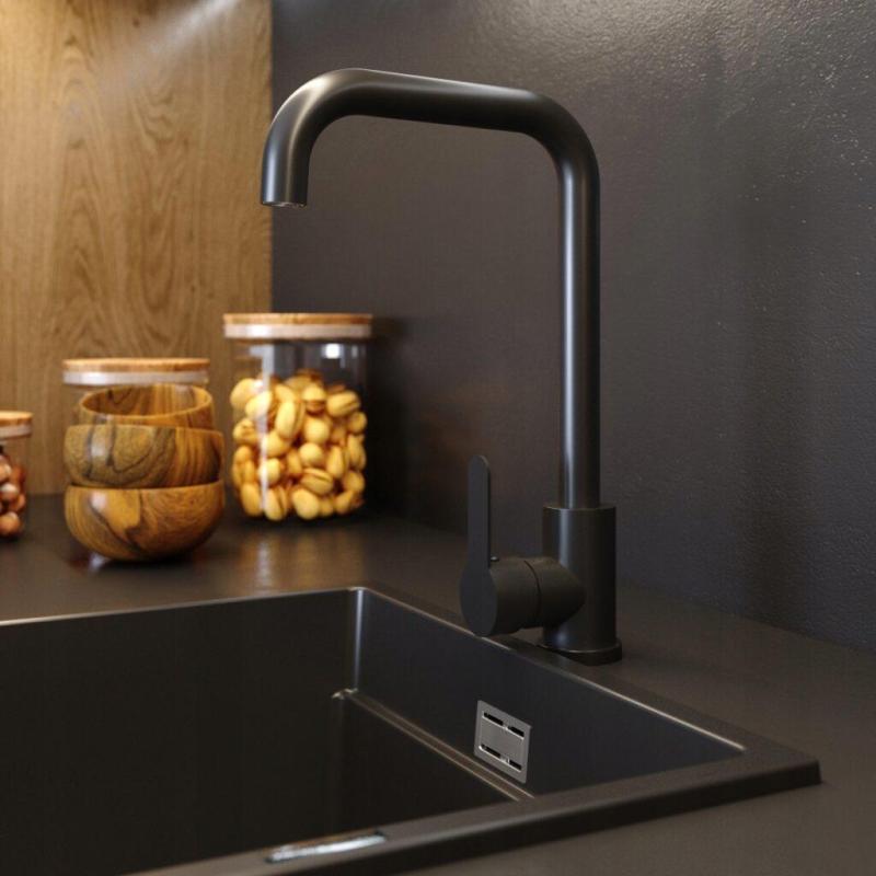 Graniteland Stellar Μπαταρία Κουζίνας Μαύρη με Περιστρεφόμενο Ρύγχος 1208970671