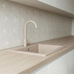 Graniteland Veritas Μπαταρία Κουζίνας Μπεζ άμμος με περιστρεφόμενο στόμιο 1208970679