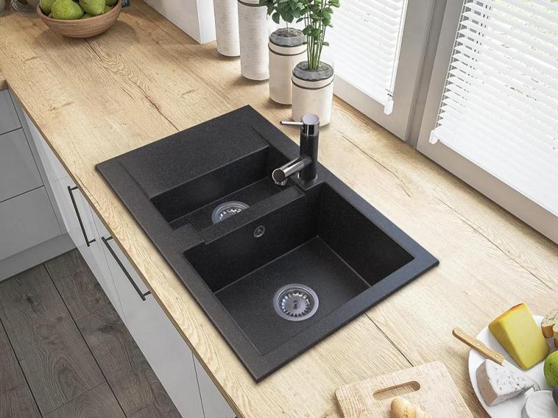 Graniteland Ceres Κουζινόμπαταρία Αρδουίνο με εμφάνιση από σκληρό λίθο με Αποσπώμενη Ροή και Διπλή-Λειτουργία Χειρός Ντους 1208970706