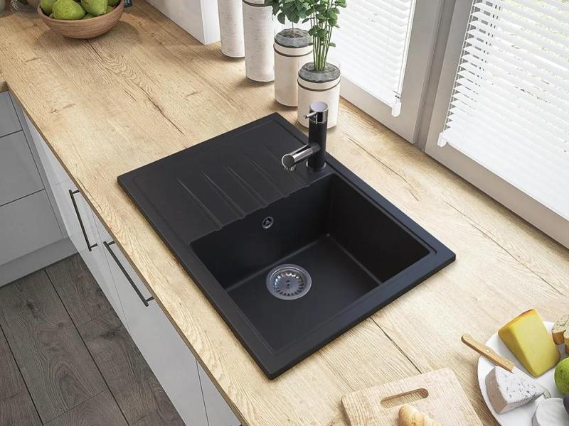 Graniteland Ceres Μαύρη Κουζινομπρύζα με Αποσπώμενη Ροή και Διπλή Λειτουργία Ντουζιέρας 1208970707