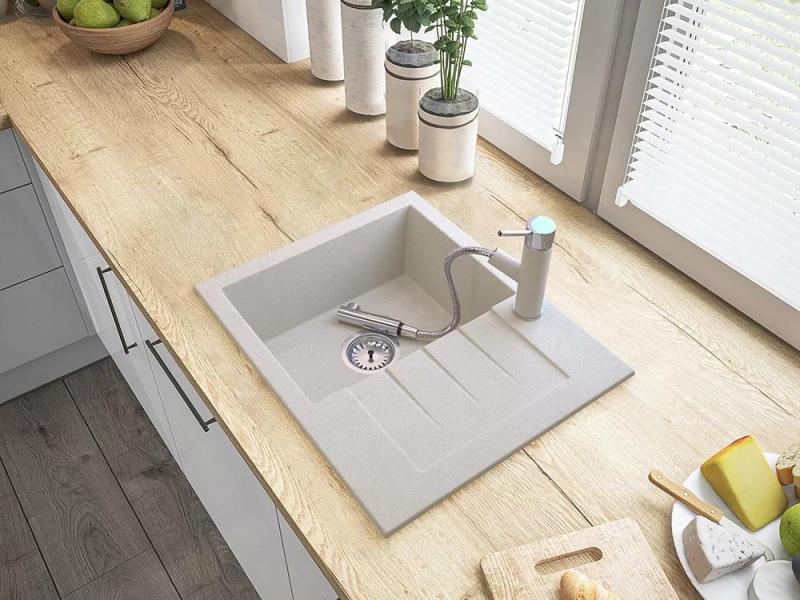 Graniteland Ceres Κουζινομπατάρια Μπεζ άμμος με Αποσπώμενο Στόμιο και Διπλή-Λειτουργία Χειρός Ντους 1208970708