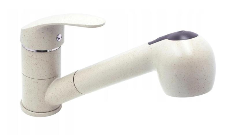 Graniteland Rhea Κουζινόμπριζα Beige άμμος με Αποσπώμενη Βρύση και Διπλής Λειτουργίας Χειρός Ντους 1208970713