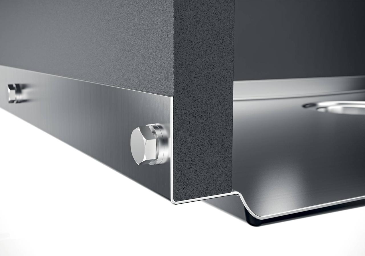Foster Phantom Base RVS Πλάκα Εργασίας Νεροχύτης 50x40cm για Ενσωμάτωση σε Κεραμικό φυσικό πέτρινο και Solidsurface πάχος 20mm 1208970717