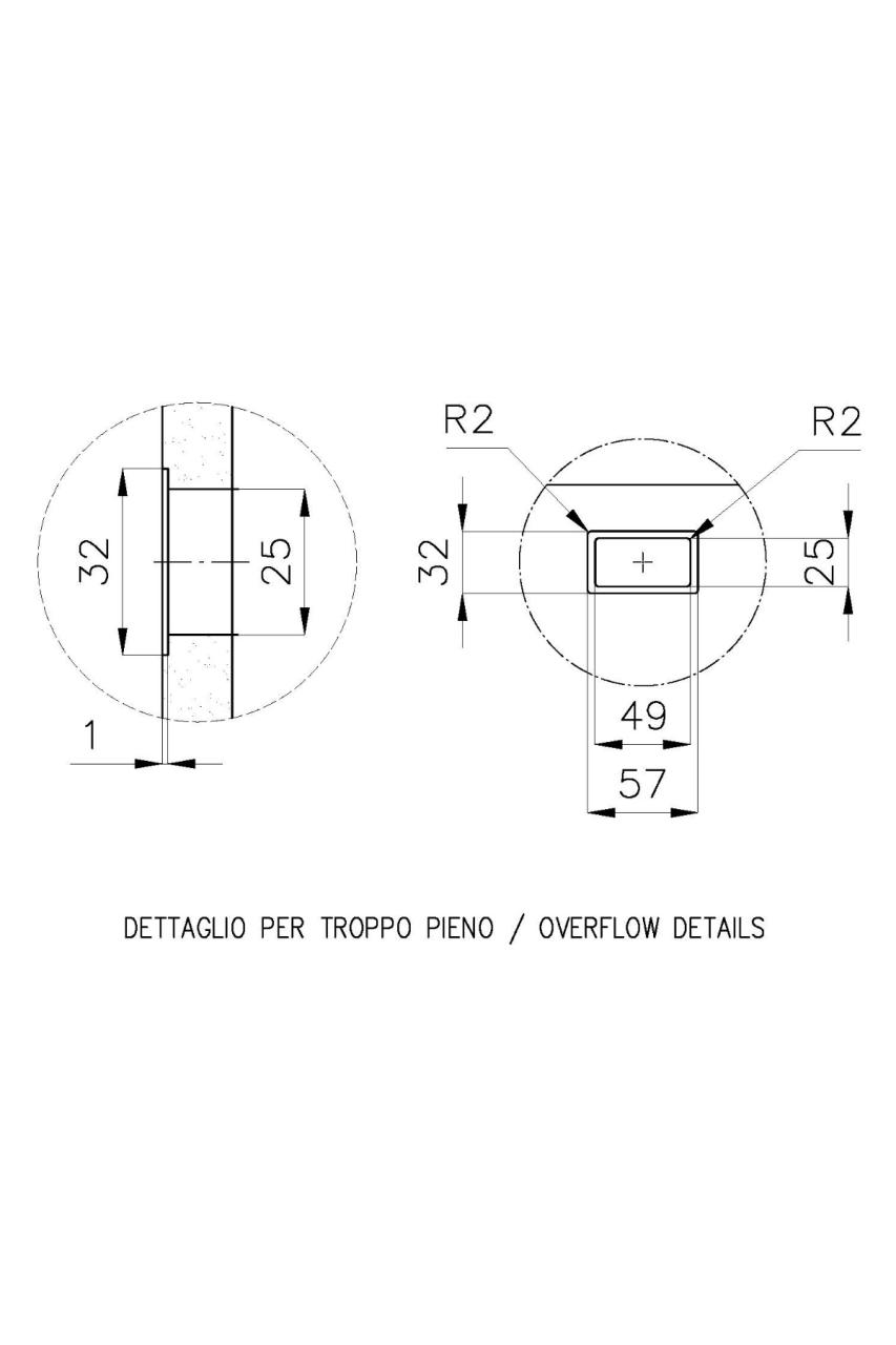 Foster Phantom Base RVS Πλάκα Εργασίας Νεροχύτης 50x40cm για Ενσωμάτωση σε Κεραμικό φυσικό πέτρινο και Solidsurface πάχος 20mm 1208970717
