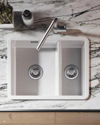 Ausmann Ceramic Ember Κεραμικό Λευκό Αδιάστατο Νεροχύτη Επιφάνειας και Υποβάθρου 535 x 400 mm με ανοξείδωτες πρίζες 1208970735