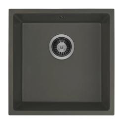 GraniteMy Universal Γρανίτης Γκρι, σκούρο Νεροχύτης 40x40 εκατοστά Επιφάνεια, Υποδομή και Επίπεδη ενσωμάτωση με Gun metal Plug 1208970746