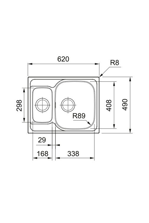 Franke Spark SKX 660 1,5 RVS Νεροχύτης αναστρέψιμος Επιφάνεια 62x49cm 101.0714.455