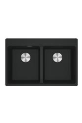 Franke Maris MRG 620 TL Fragranite Mat Black Διπλή Νεροχύτη 76 x 50 cmΕπιφάνεια με Τρύπα Κρουνού 114.0668.738