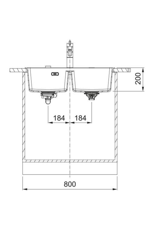 Franke Maris MRG 620 TL Fragranite Mat Black Διπλή Νεροχύτη 76 x 50 cmΕπιφάνεια με Τρύπα Κρουνού 114.0668.738