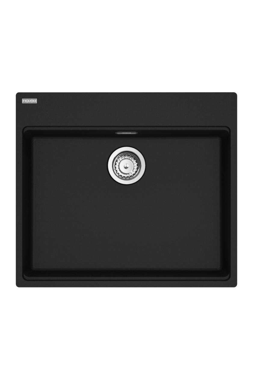 Franke Maris MRG 610-60 Care Fragranite Mat Μαύρος ρηχός νεροχύτης για άτομα με ειδικές ανάγκες 635 x 559 mm Επιφάνεια με τρύπα για βρύση 114.0729.484