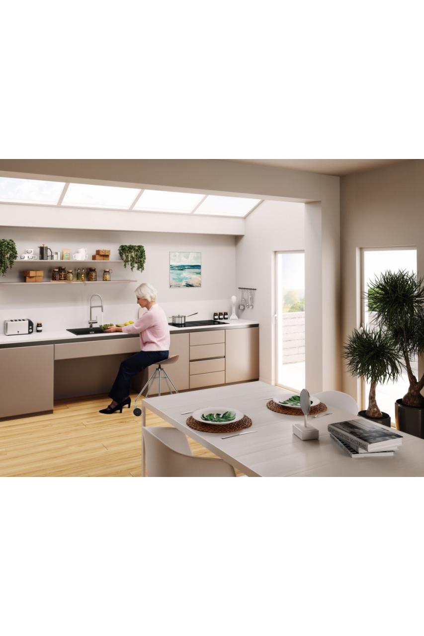 Franke Maris MRG 610-60 Care Fragranite Mat Μαύρος ρηχός νεροχύτης για άτομα με ειδικές ανάγκες 635 x 559 mm Επιφάνεια με τρύπα για βρύση 114.0729.484