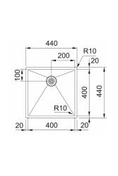 Franke Bolero Plus New R10 B2X 210-40-40 RVS Νεροχύτης επίπεδης ενσωμάτωσης, υποδομής και επικατασκευής 40x40 cm 127.0728.976