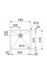 Franke Bolero Plus New R10 B2X 210-40-37 RVS Νεροχύτης Επιφανειακή Εγκατάσταση, Υποκατασκευή και Επικατασκευή 40x37 εκ 127.0730.522