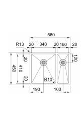 Franke Bolero Plus New R10 B2X 260-34-16 BL 1,5 Μισό ανοξείδωτο νεροχύτη Επίπεδη ενσωμάτωση, υποδομή και επίστρωση56x45 εκ 127.0733.339