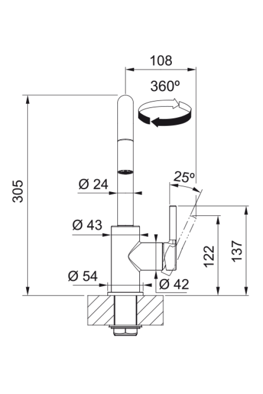 Franke Lina U Κουζινομπρίζα Χρώμιο Αποσπώμενη Ροή 115.0728.476