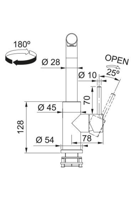 Franke Smart Glenda Βρύση Κουζίνας με Περιστρεφόμενη Εκροή RVS 115.0706.985