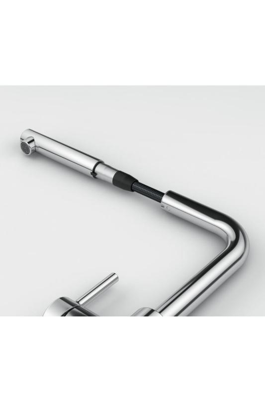 Μπαταρία Κουζίνας Franke Lina L Χρώμιο με Αποσπώμενη Ροή 115.0712.420