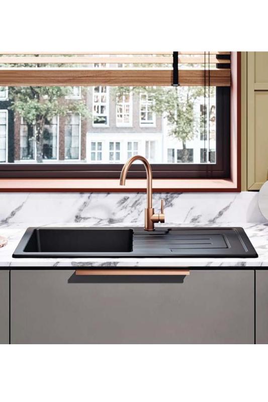 Ausmann Ceramic Sylva Κεραμικό Μαύρο Νεροχύτη με Αποστραγγιστική Περιοχή 1000 x 500 mm 1208971125